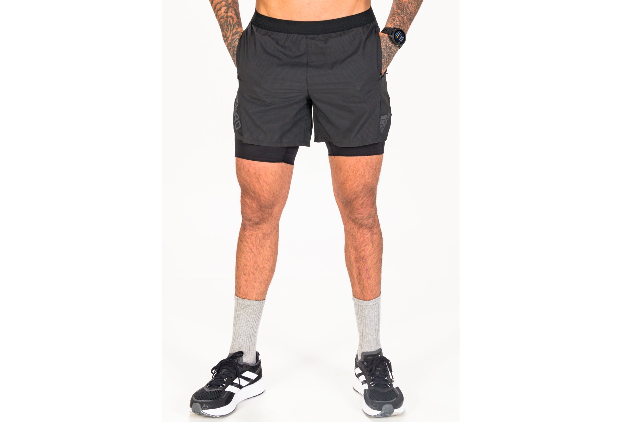 adidas adizero 2 en 1 M vêtement running homme déstockage