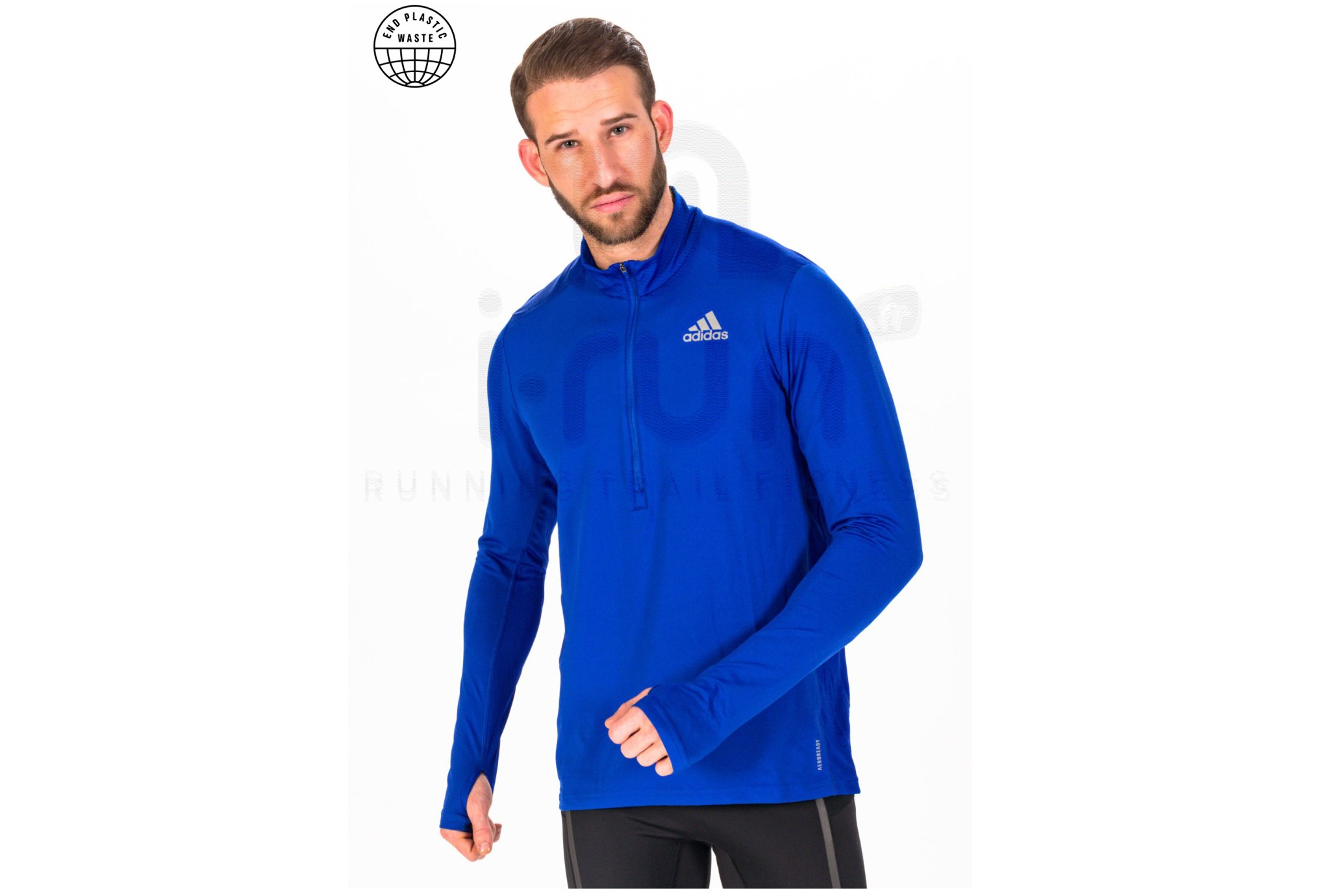 adidas camiseta manga larga Own The Run 1/2 Zip