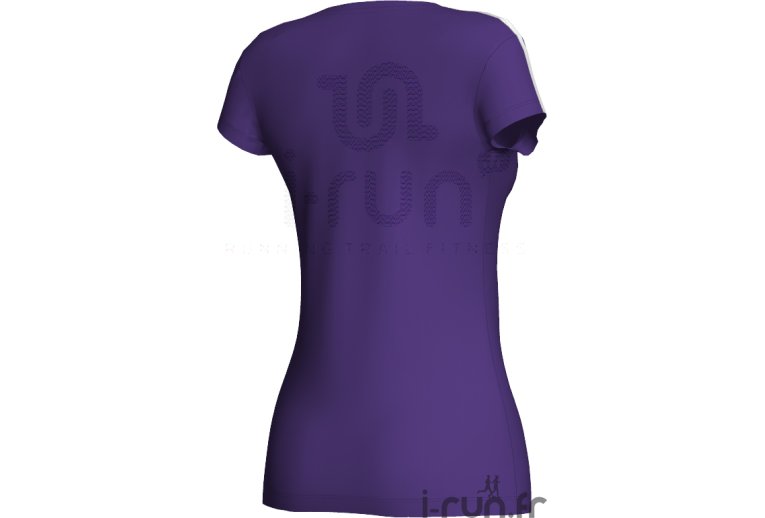 adidas Tee shirt col V Essentials 3S Femme violet 