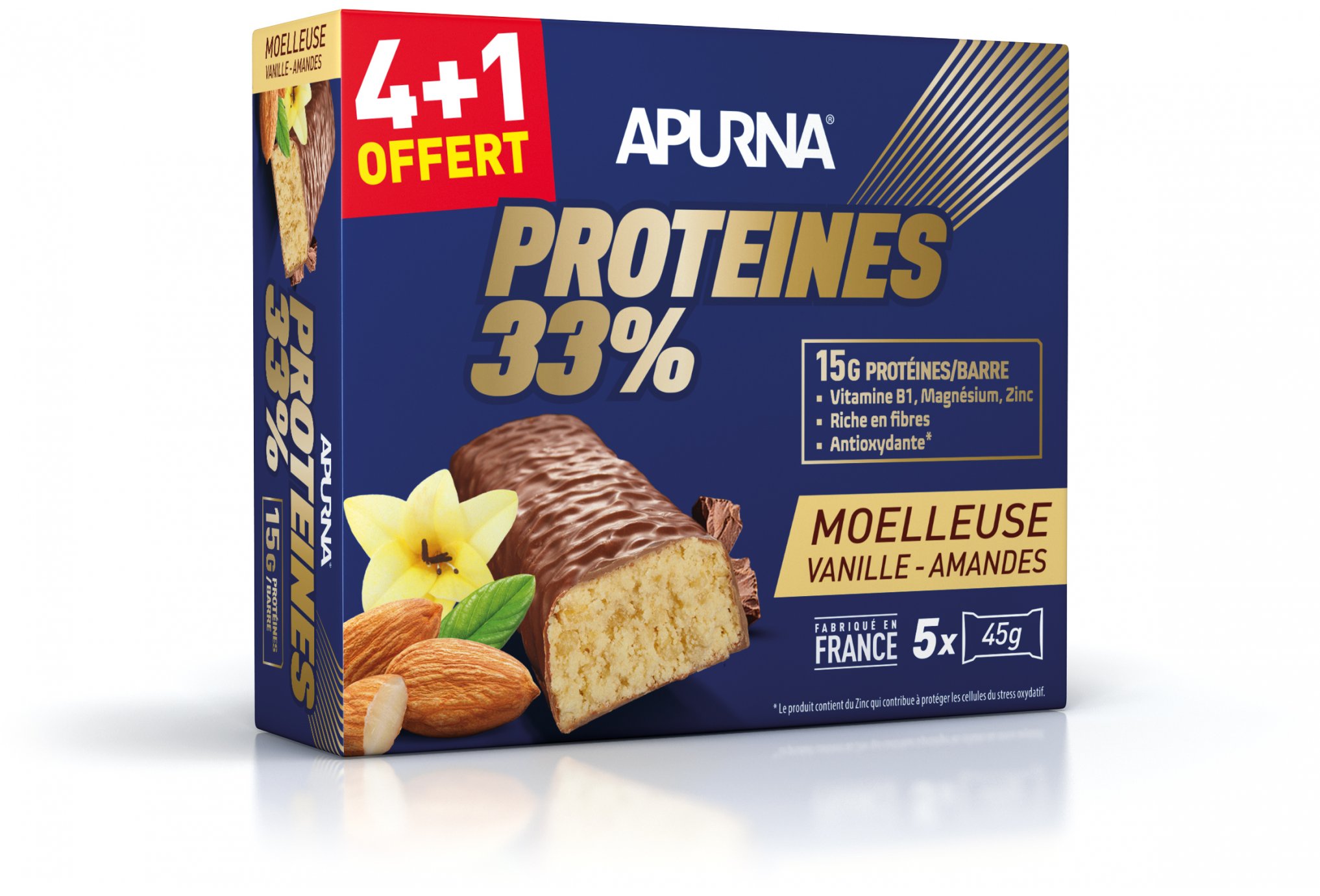 Apurna Barre protéinée Vanille Amandes 4+1 offert Diététique $scat.CAT_NOM