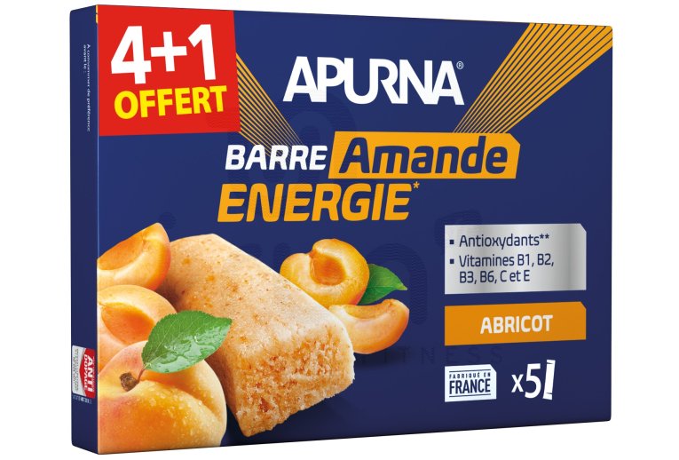 Apurna ?tui barres ?nerg?tiques Abricot/Amande 4+1