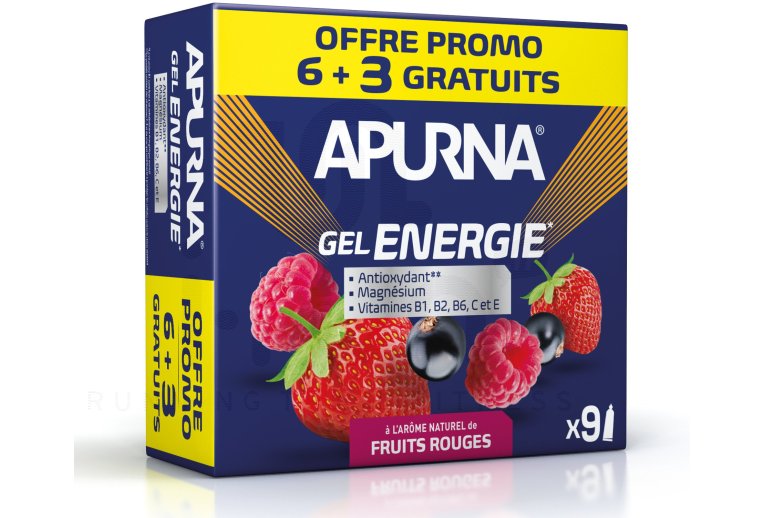 Apurna Etui Gels Energie 6+3 - Fruits Rouges 