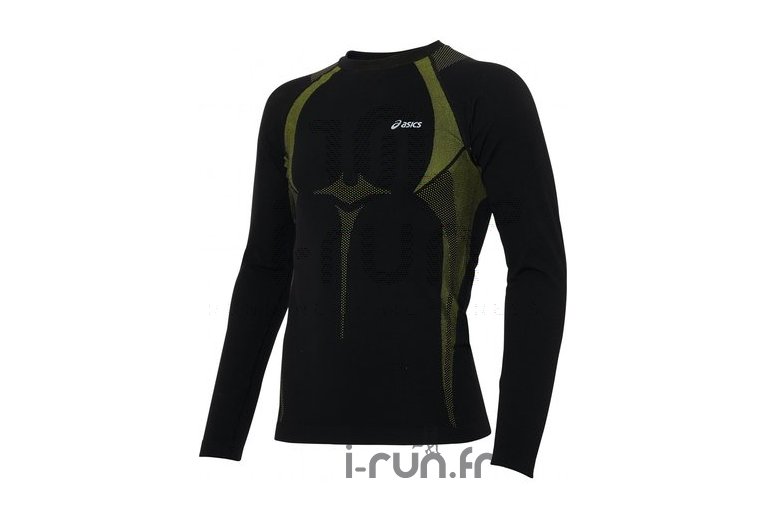 Asics M'S Seamless L/S Top Noire et Jaune 