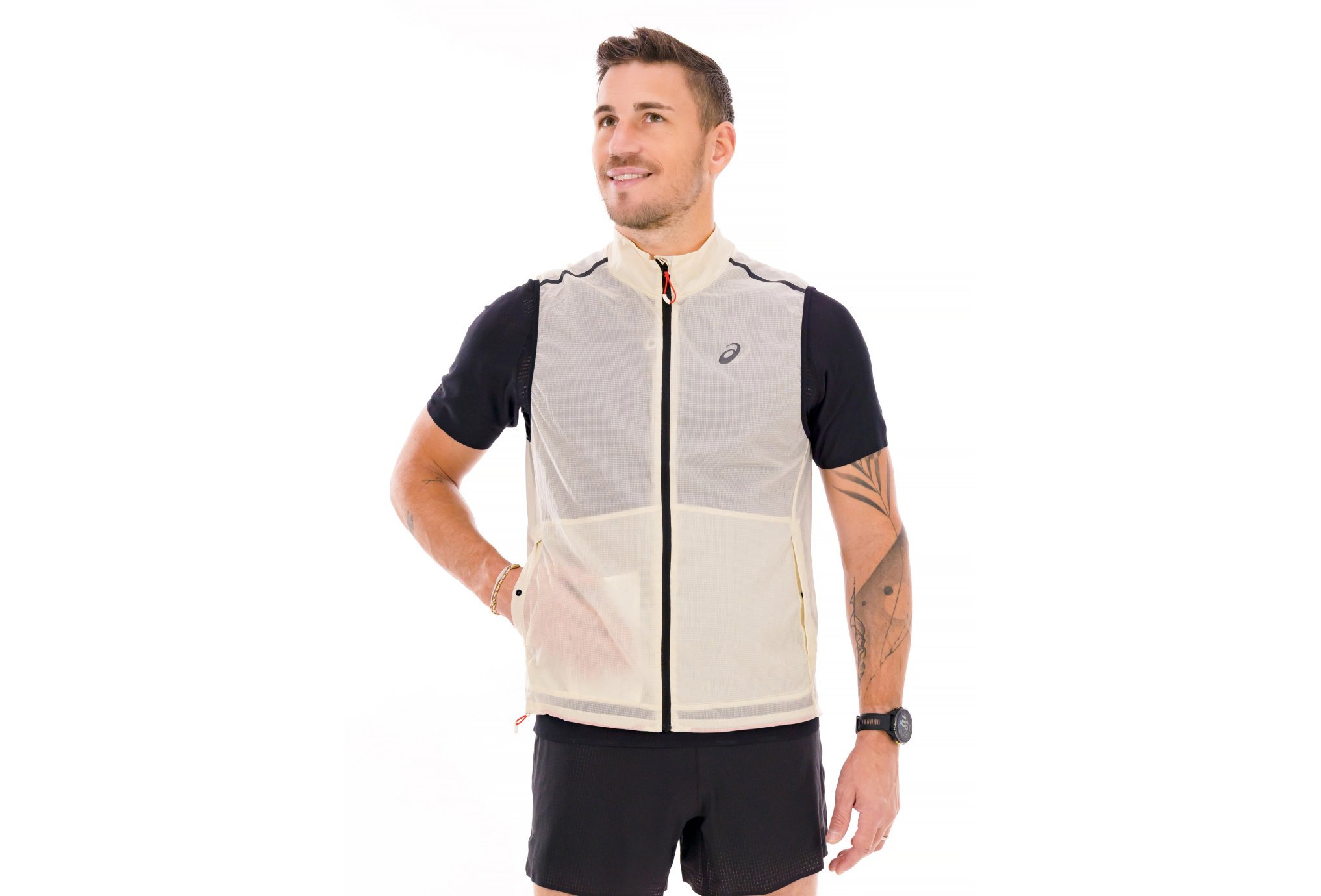 Veste imperméable Asics Metarun - Beige - pour Homme - taille S