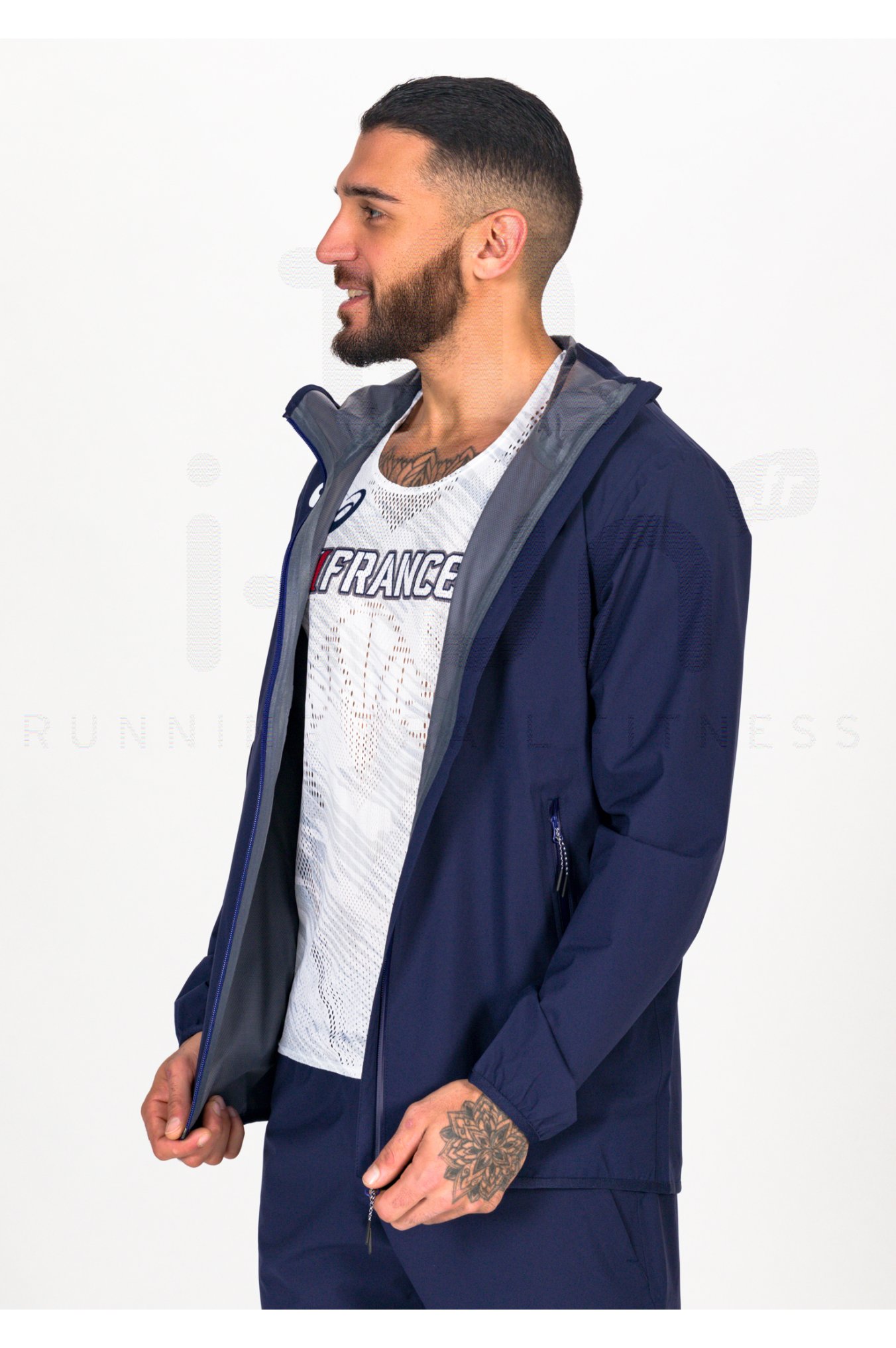 Asics Woven Full Zip Rain Jacket France M 