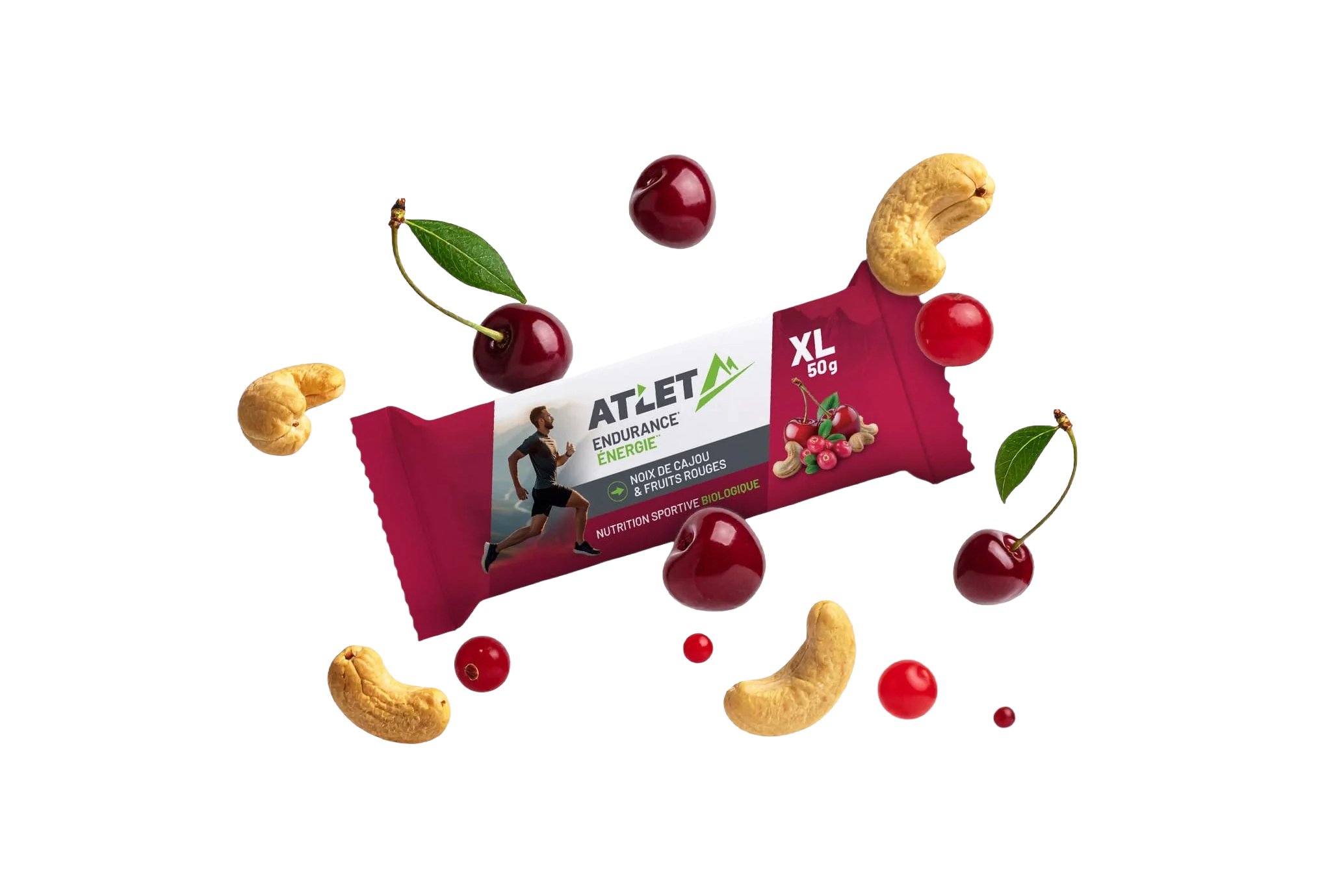 Atlet Organic Energy Bar 50 g Cashews and Red berries