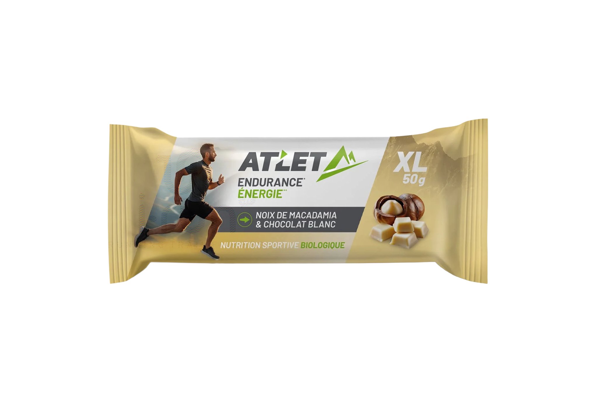 Atlet barrita energ�tica bio 50 g nueces de macadamia y chocolate blanco