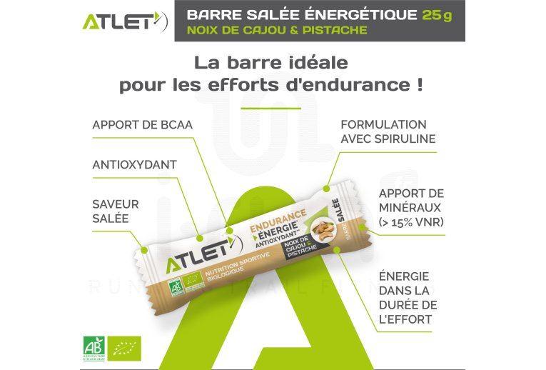 Atlet Barre �nerg�tique Endurance Sal�e - Noix de Cajou / Pistache