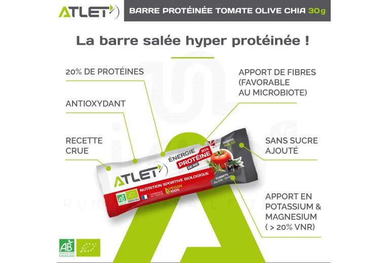 Atlet Barre ?nerg?tique prot?in?e - tomate olive chia