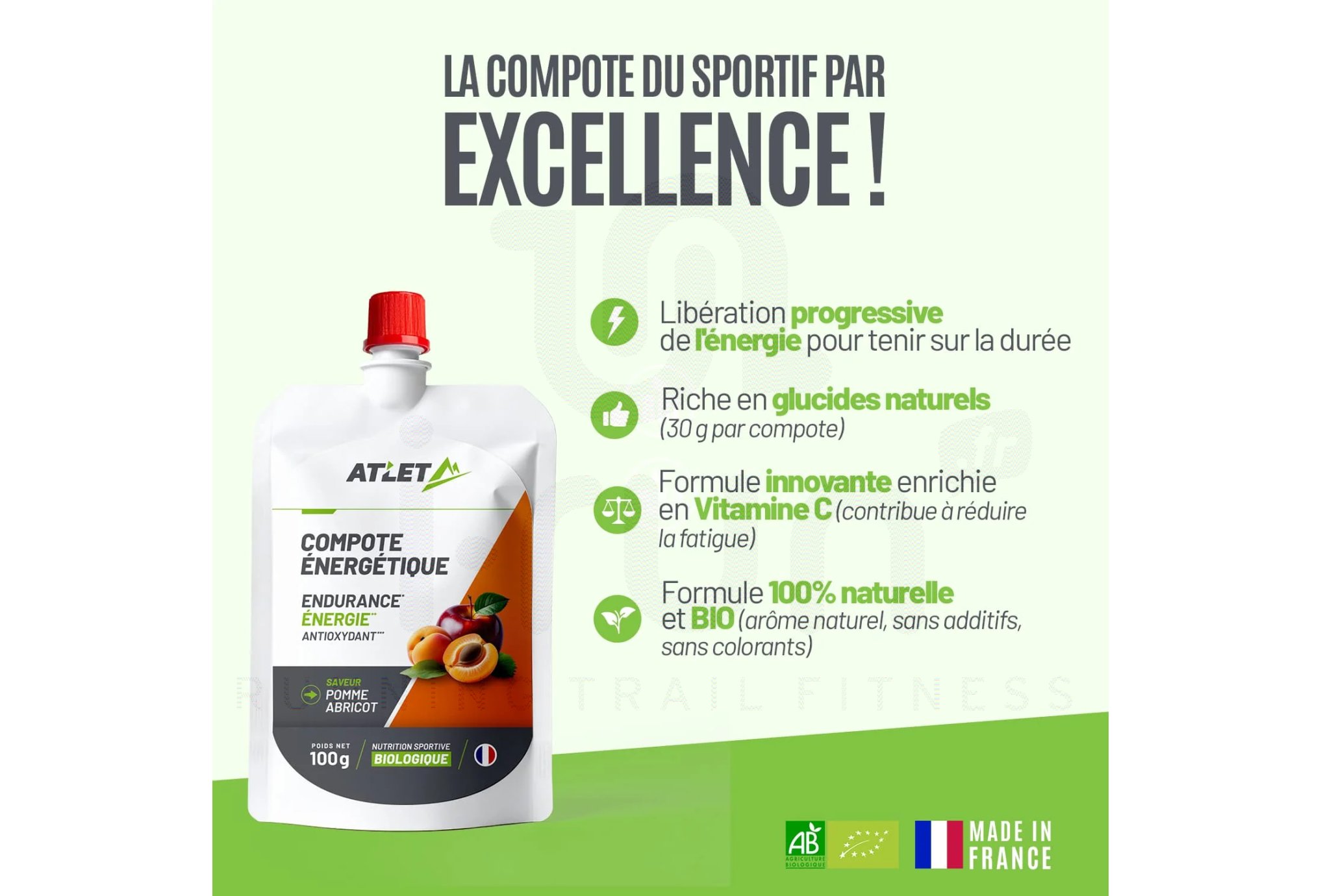 Atlet Compote ?nerg?tique - Pomme/Abricot