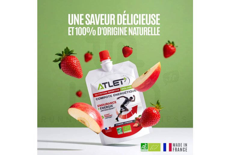 Atlet Compote ?nerg?tique Bio - Pomme et fraise