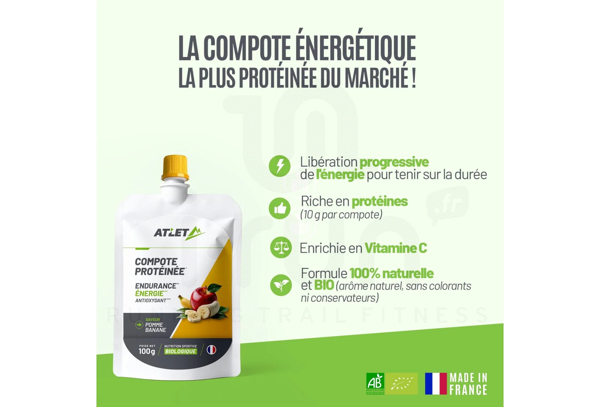 Atlet Bio-Protein-Kompott Apfel Banane