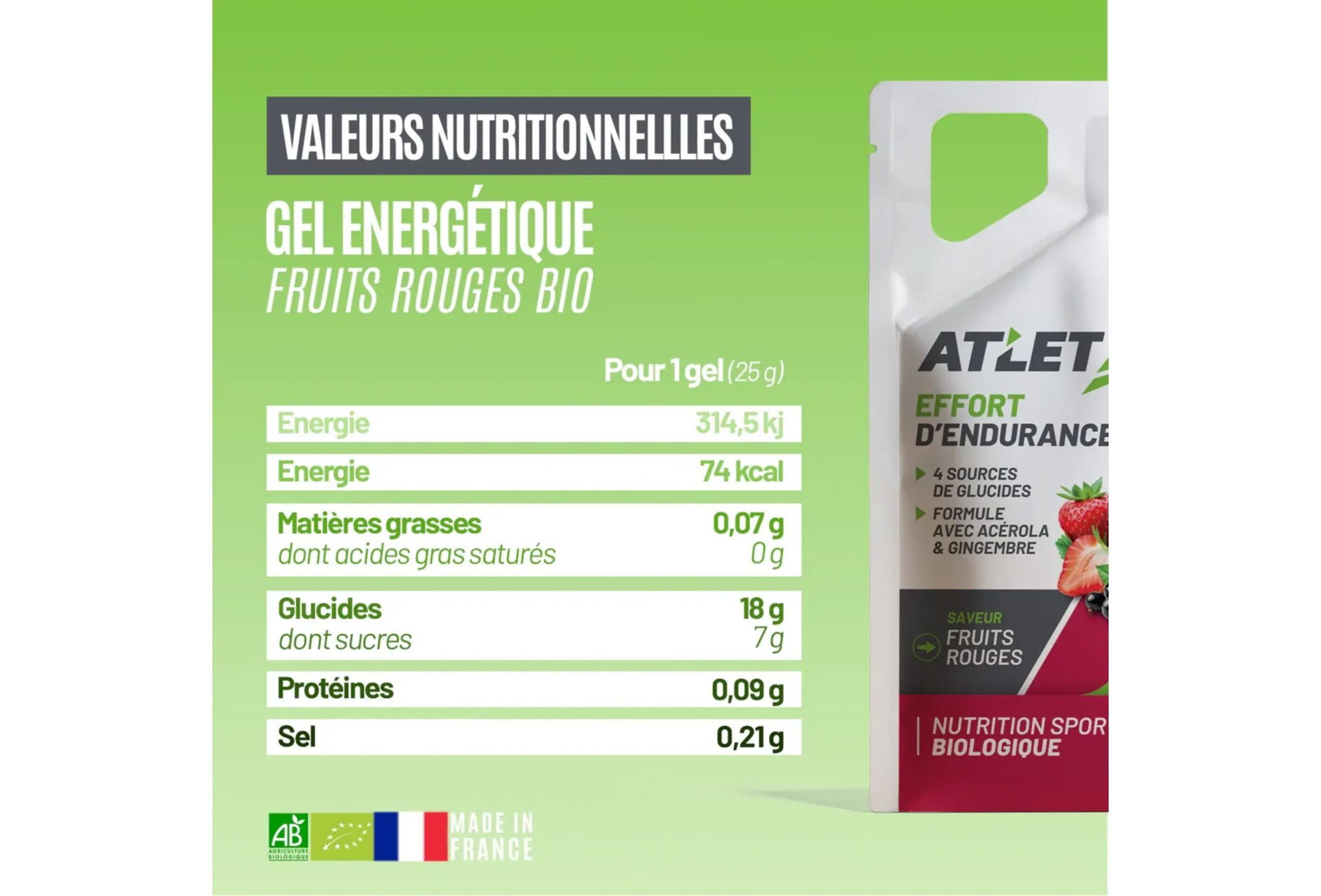 Atlet Gel ?nerg?tique - Fruits Rouges