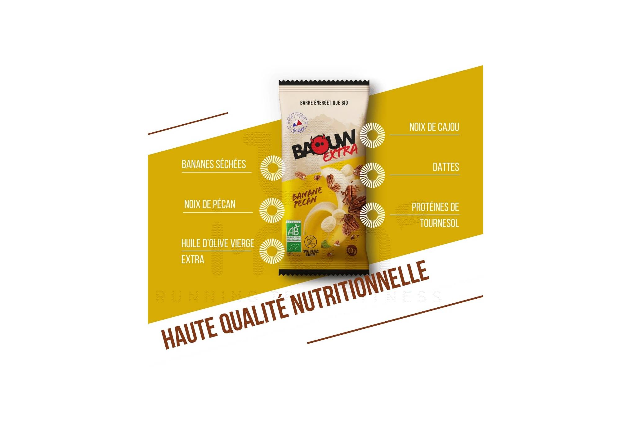 Baouw Bio-Energieriegel Extra - Banane - Pekannuss