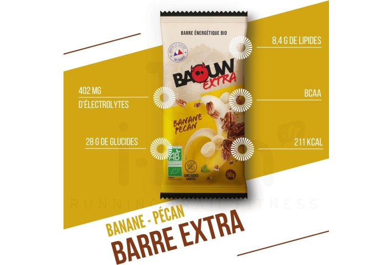 Baouw Barre �nerg�tique bio Extra - Banane - P�can