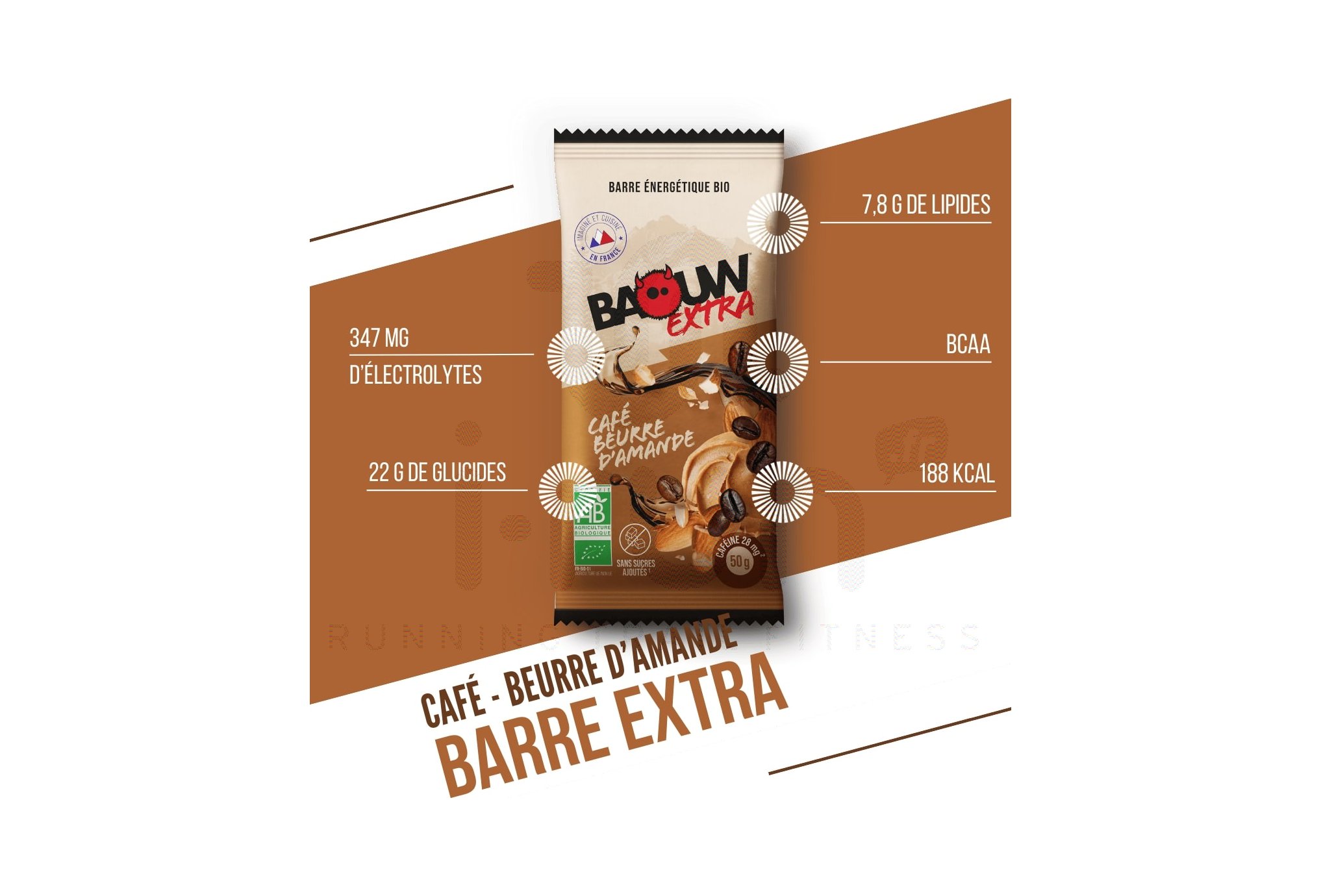 Baouw Barre �nerg�tique bio Extra - Caf� - Beurre d