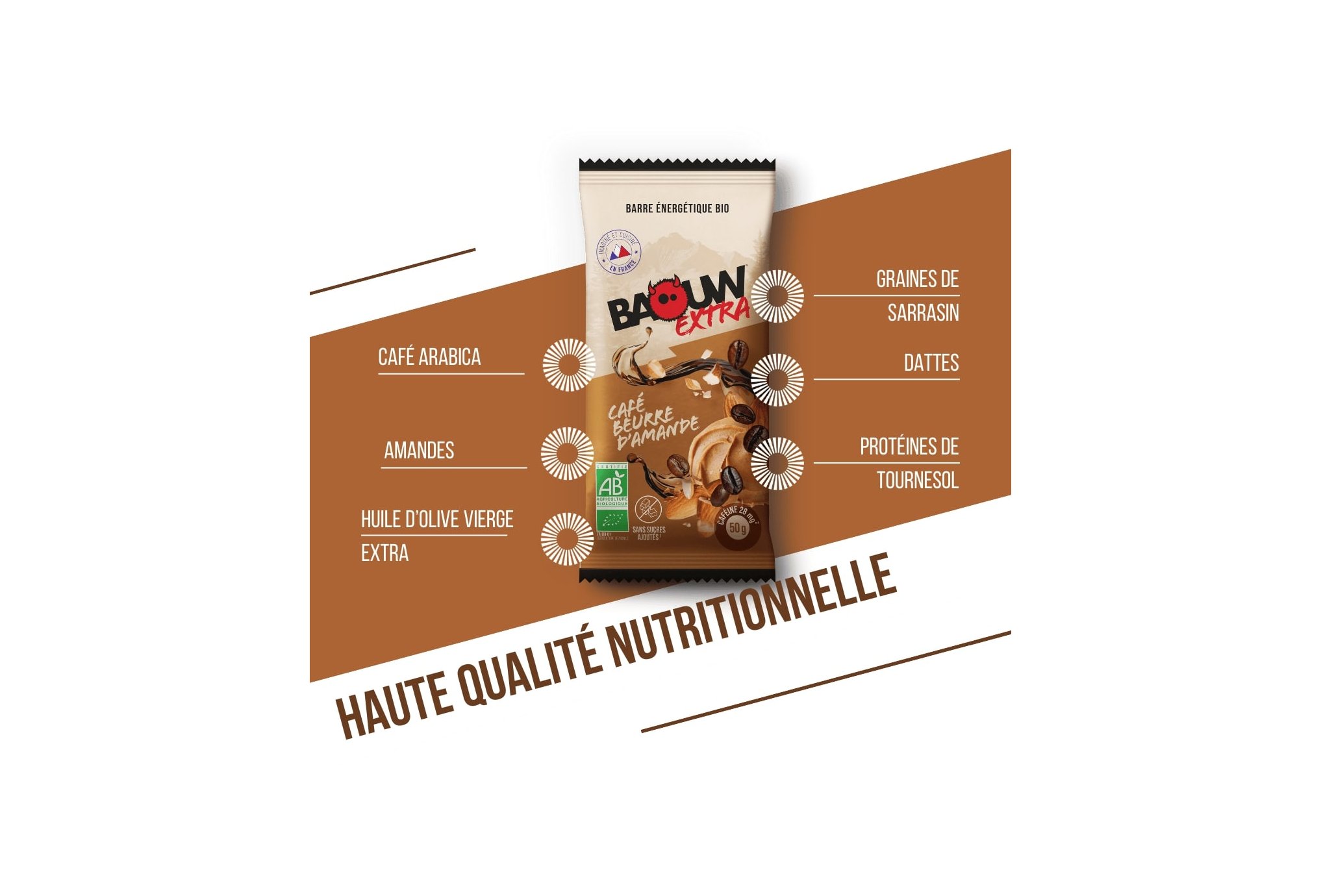 Baouw Barre �nerg�tique bio Extra - Caf� - Beurre d