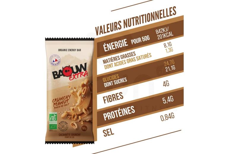 Baouw Barre �nerg�tique bio Extra Crunchy - Cacahu�te