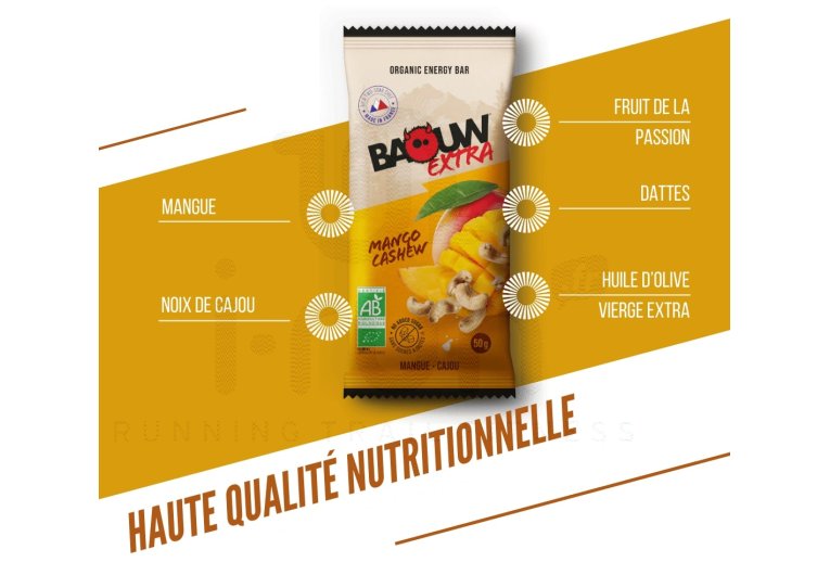 Baouw Barre ?nerg?tique bio Extra - Olive - Cajou Mango - Cashew