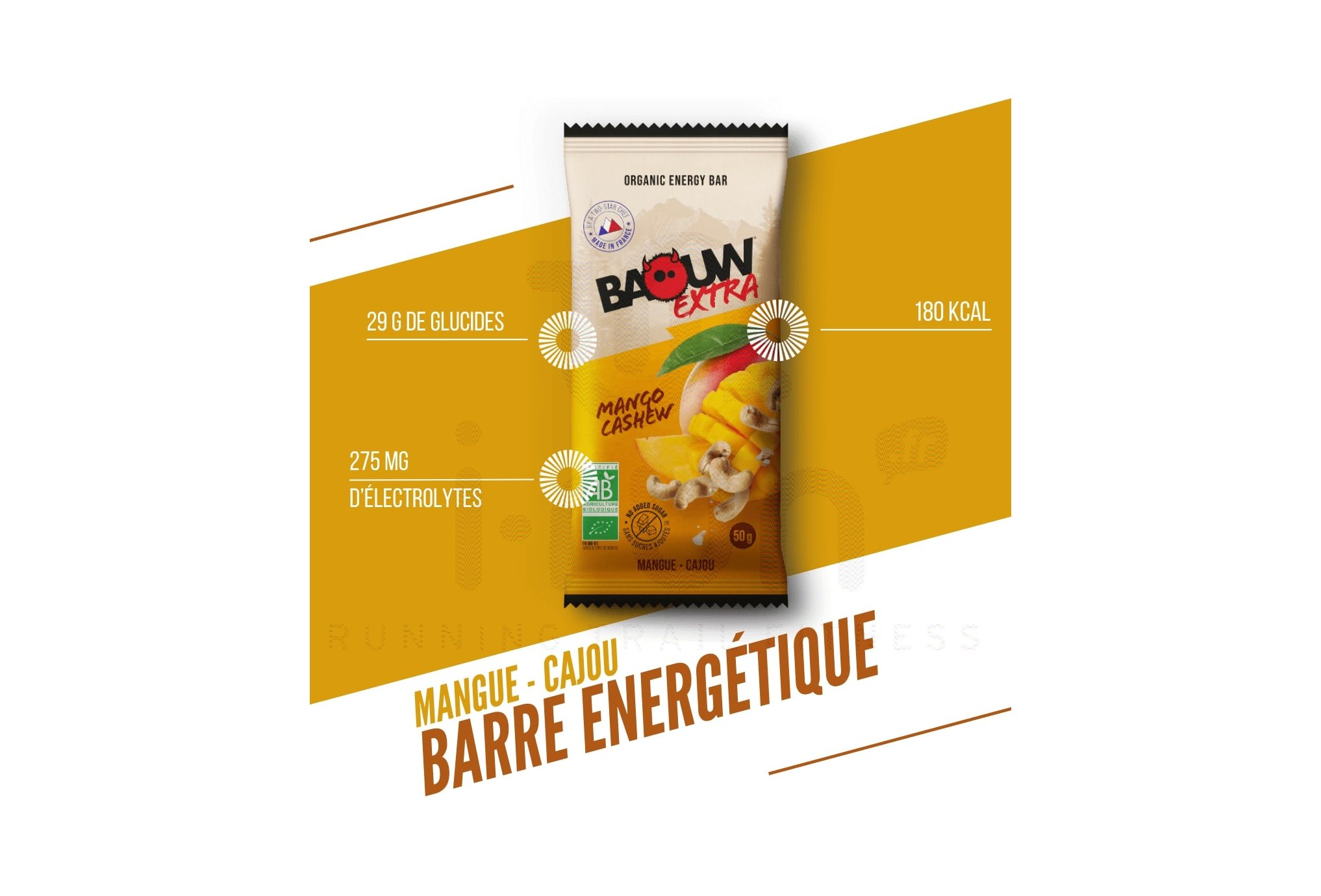 Baouw Barre ?nerg?tique bio Extra - Olive - Cajou Mango - Cashew