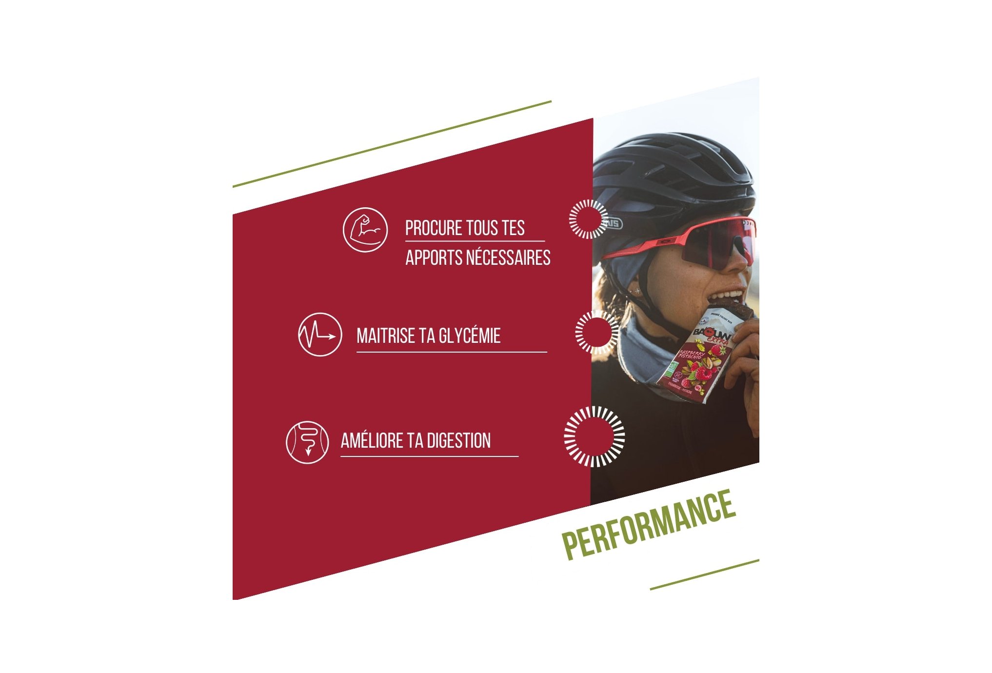 Baouw Organic Energy Bar Extra - Raspberry - Pistachio