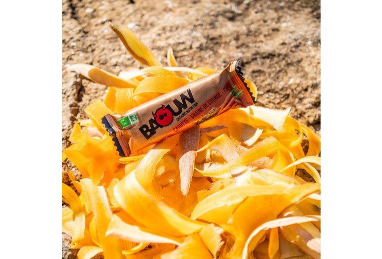 Baouw Barre nutritionnelle bio - Carotte - Graine de courge - Poivre blanc 