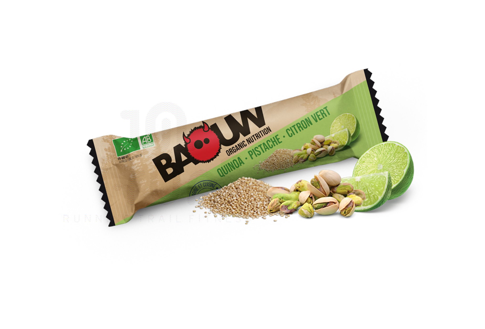 Baouw Barre nutritionnelle bio - Quinoa  - Pistache - Citron vert