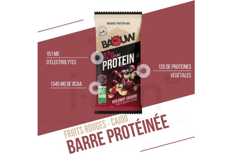 Baouw Organic protein bar red fruits cashew