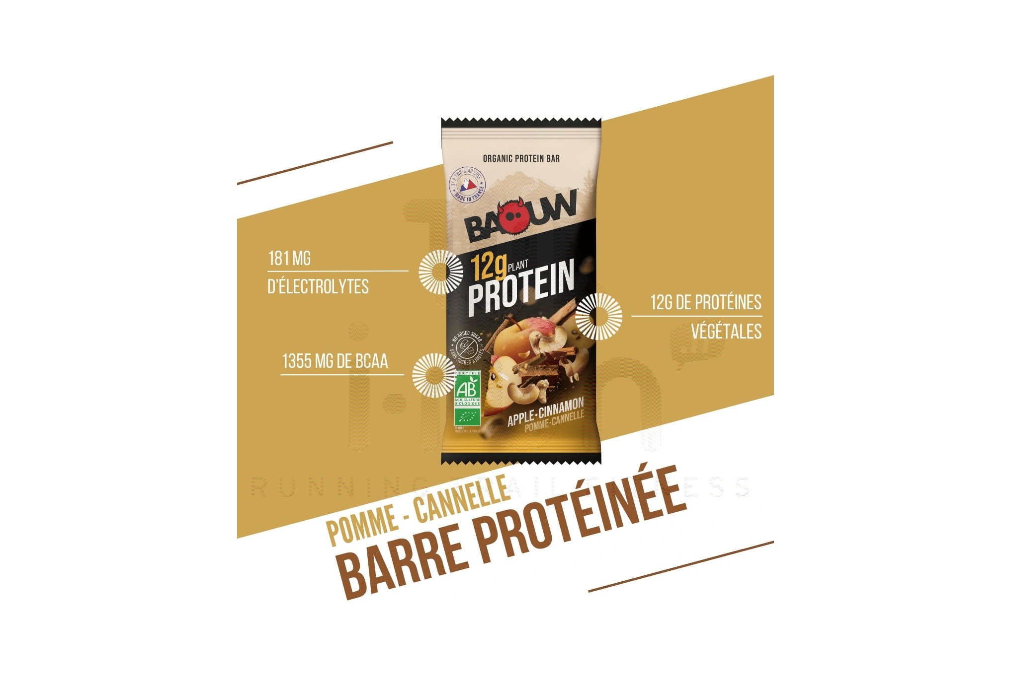 Baouw Barretta proteica bio Mela e cannella