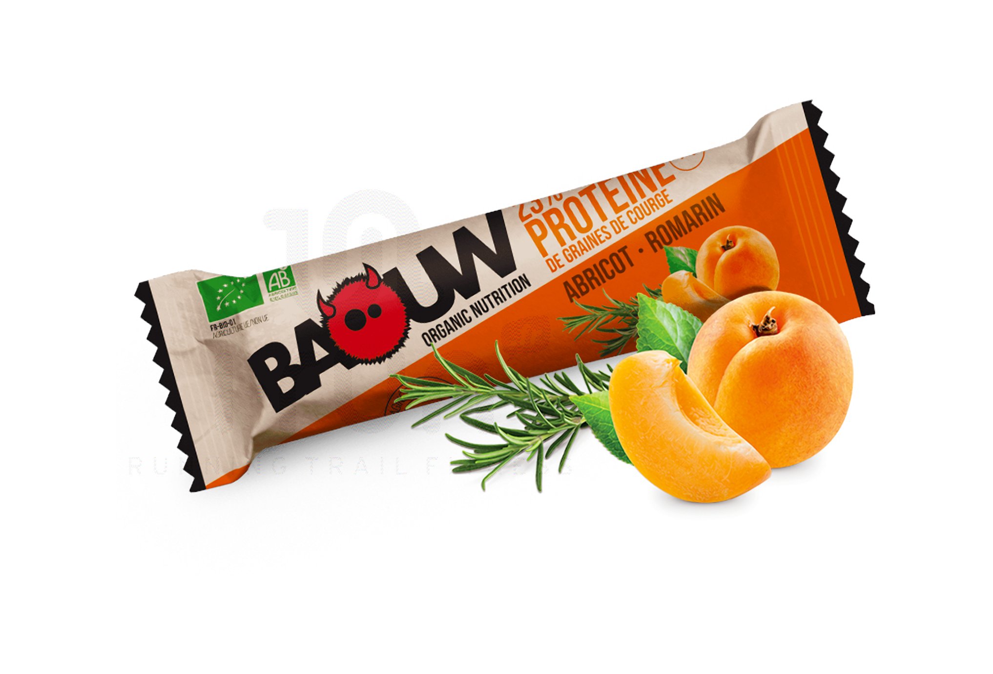 Baouw Barre prot�in�e bio - Prot�ine de graines de courge - Abricot - Romarin