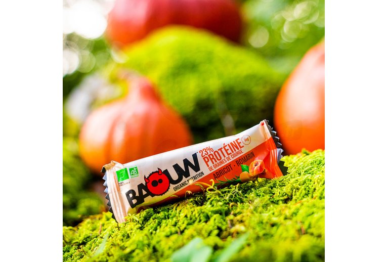 Baouw Barre prot�in�e bio - Prot�ine de graines de courge - Abricot - Romarin 