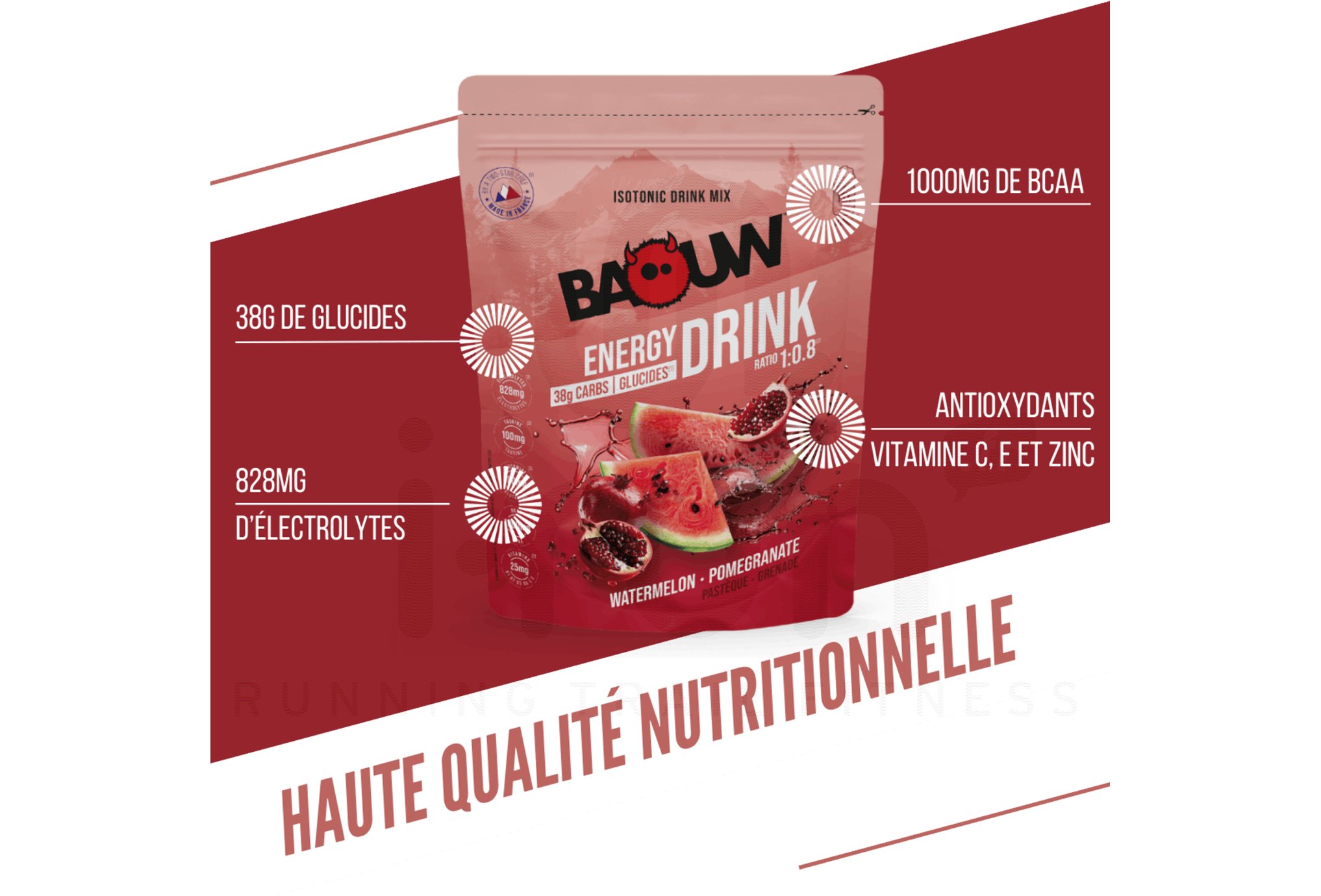 Baouw Isotonic drink Watermelon - Pomegranate 585 g