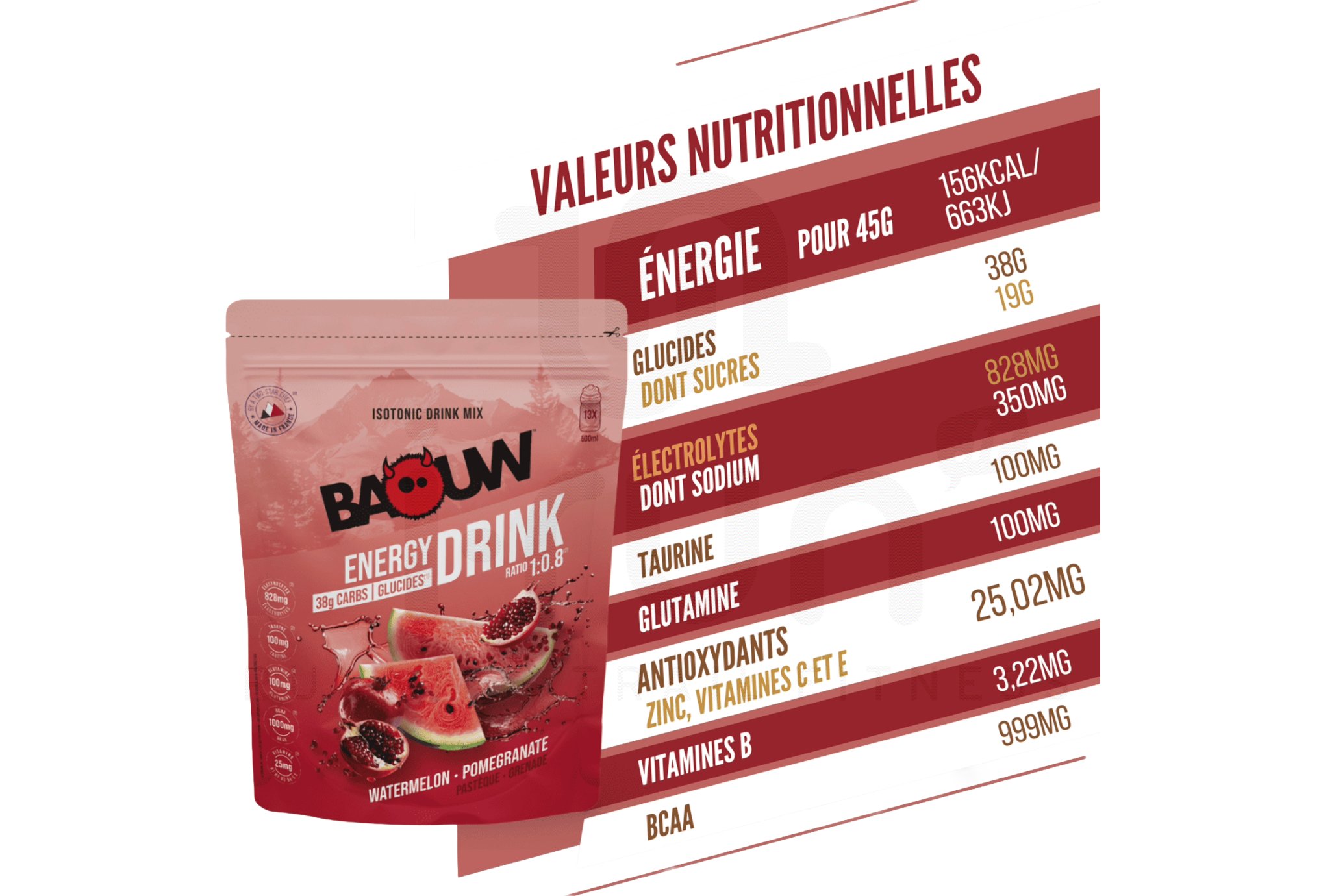 Baouw Isotonic drink Watermelon - Pomegranate 585 g