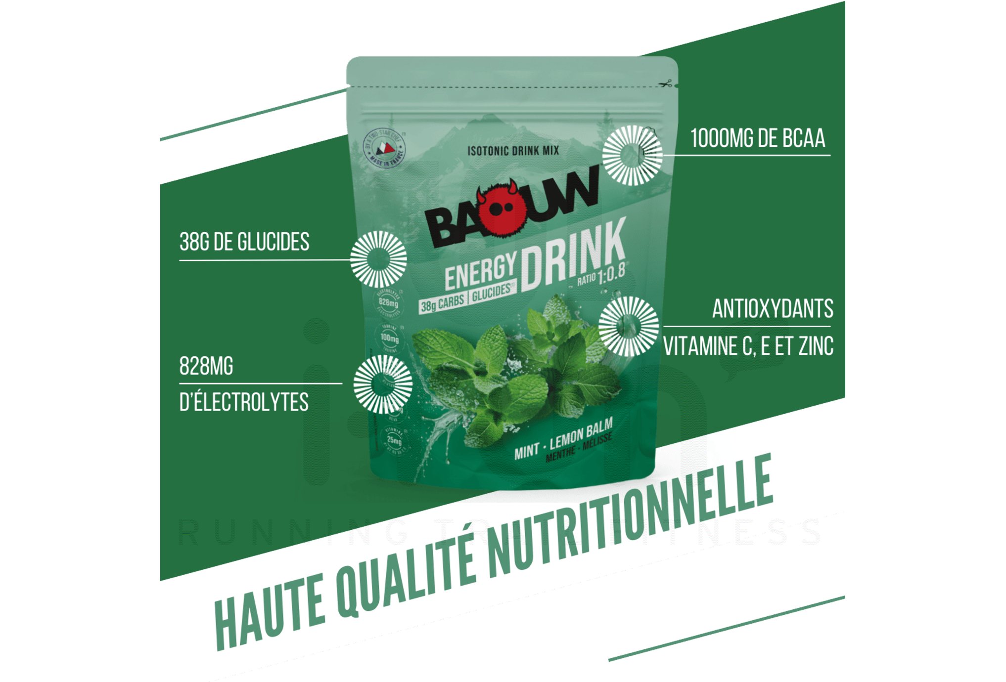 Baouw Bevanda isotonica Menta - Melissa 585g