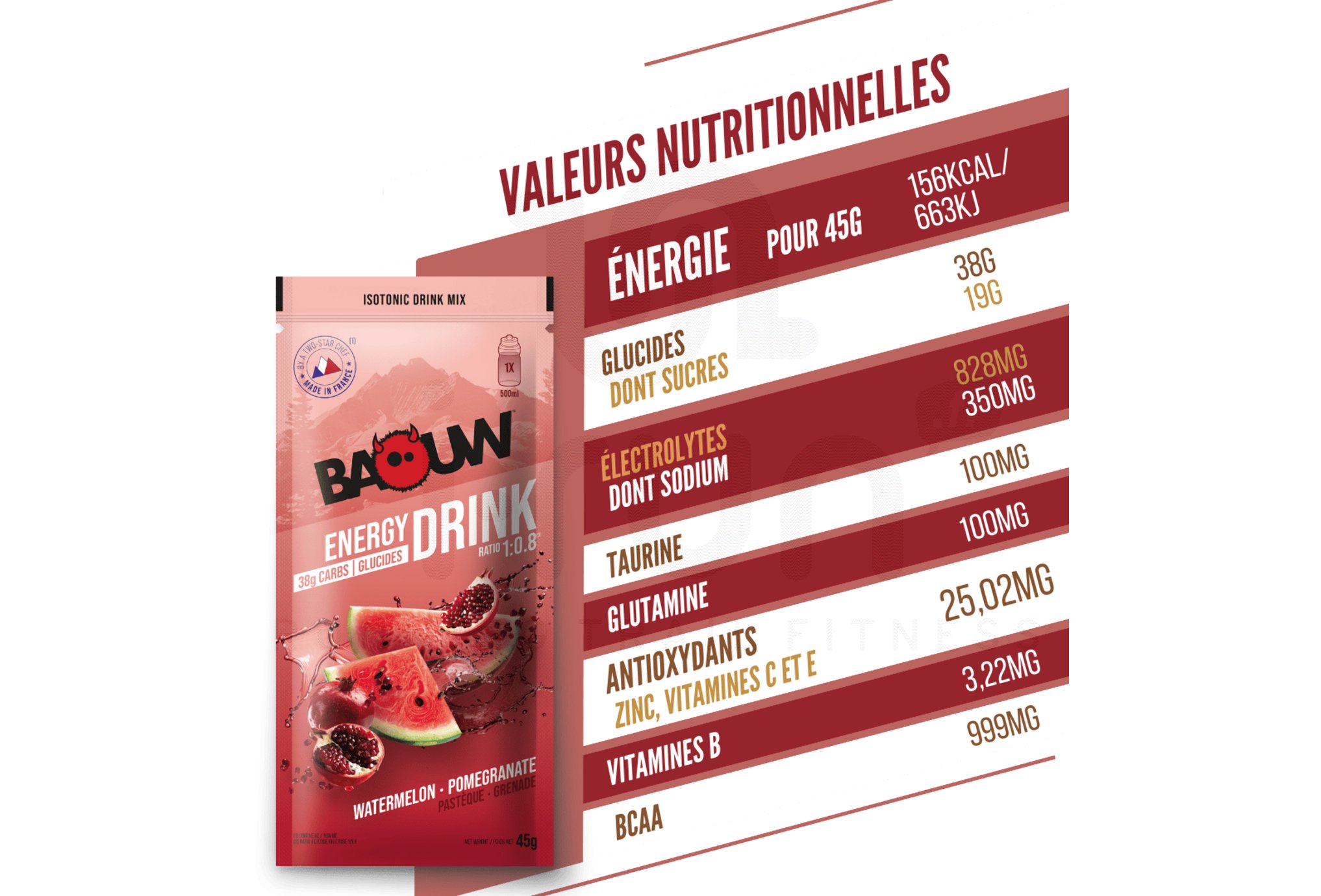 Baouw Isotonic drink Watermelon - Pomegranate 45 g