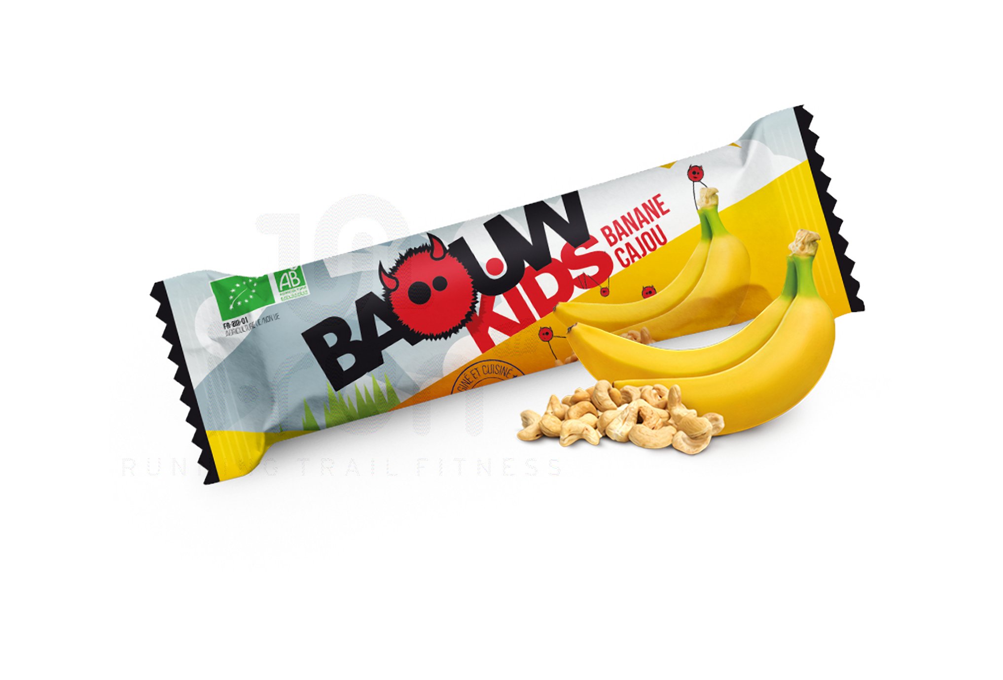 Baouw �tui 3 barres nutritionnelles bio - Banane - Cajou - KIDS