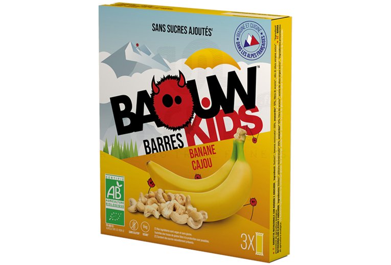 Baouw �tui 3 barres nutritionnelles bio - Banane - Cajou - KIDS 