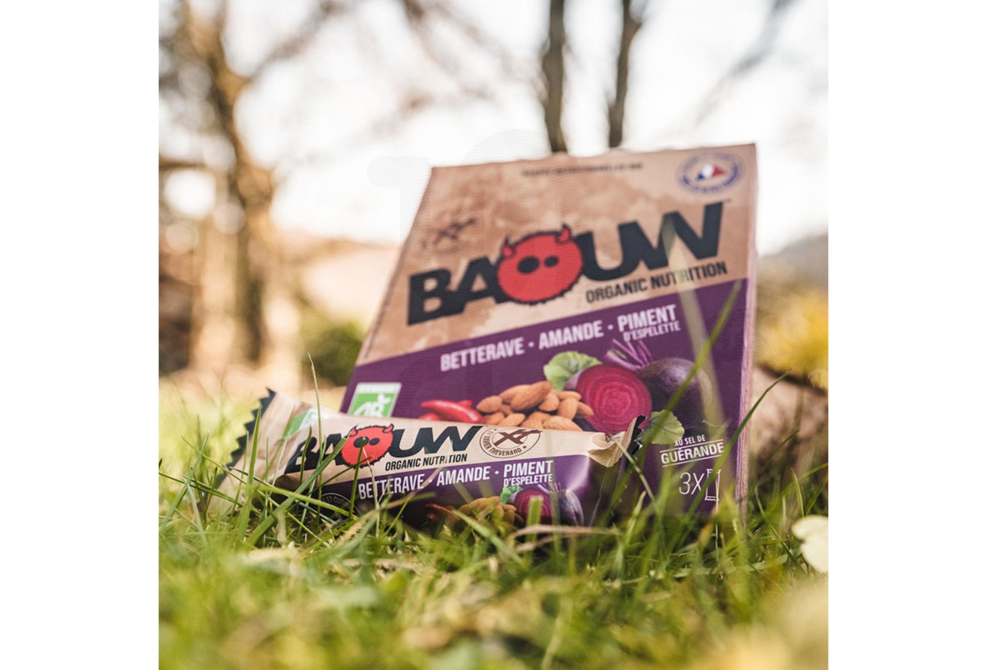 Baouw �tui 3 barres nutritionnelles bio - Betterave - Amande - Piment d