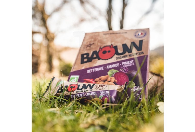 Baouw �tui 3 barres nutritionnelles bio - Betterave - Amande - Piment d'Espelette 