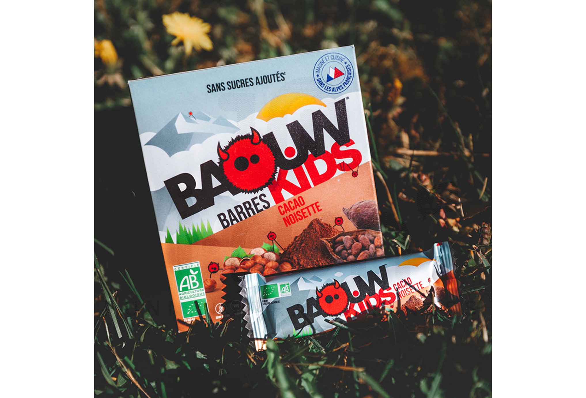 Baouw �tui 3 barres nutritionnelles bio - Cacao - Noisette - KIDS