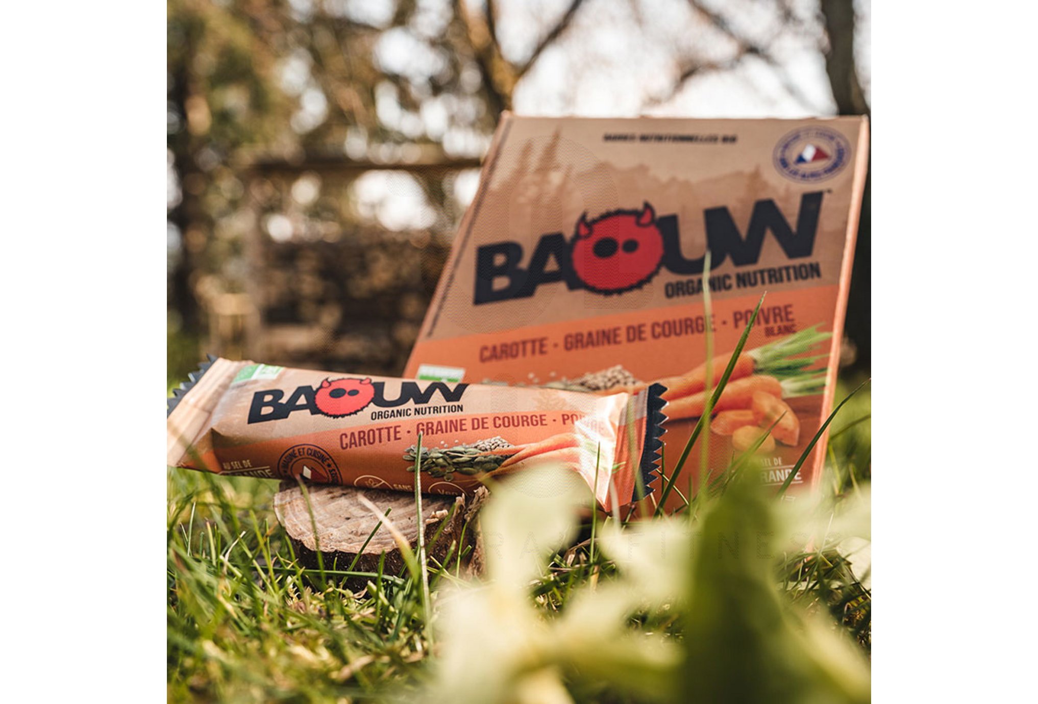 Baouw �tui 3 barres nutritionnelles bio - Carotte - Graine de courge - Poivre blanc