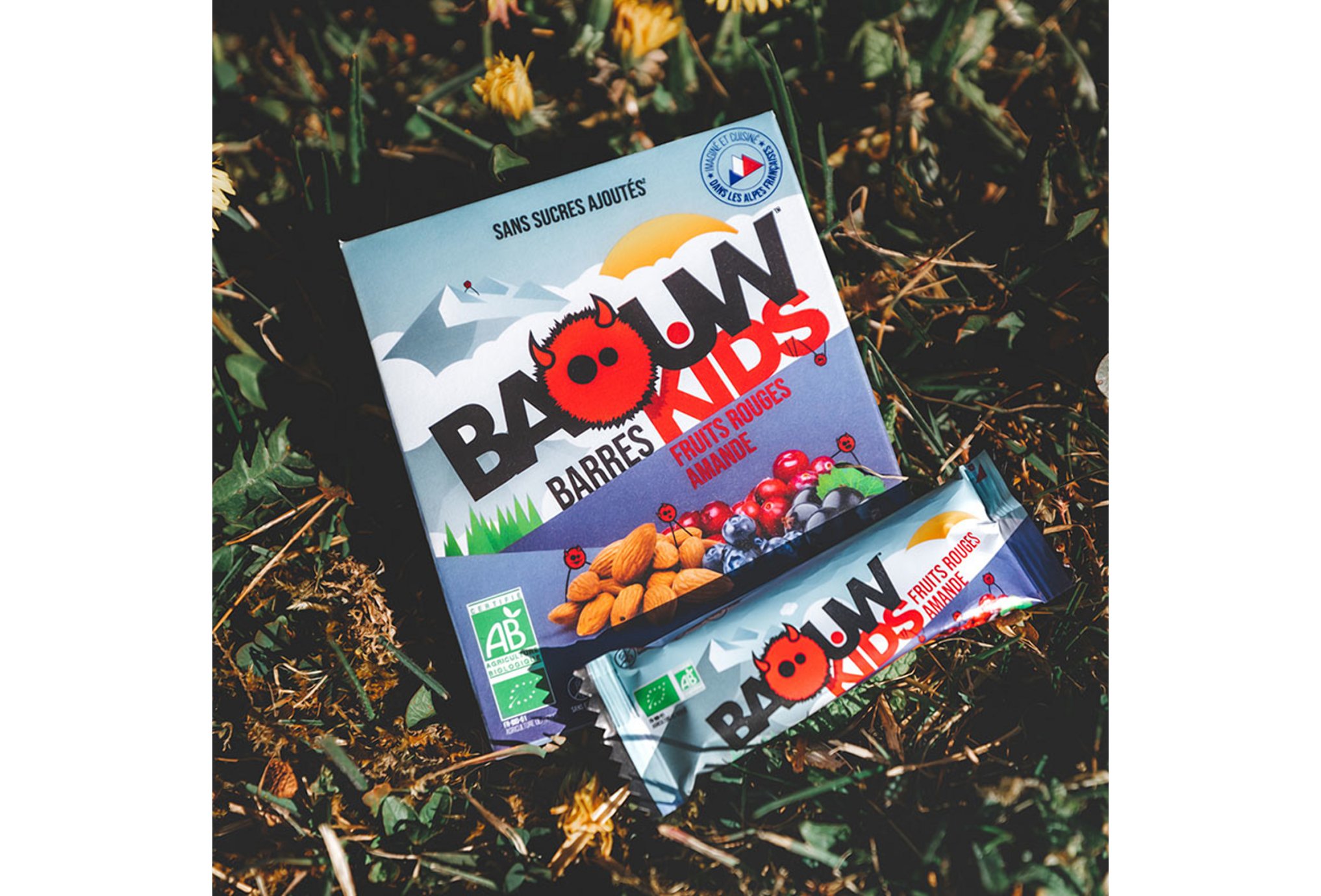 Baouw �tui 3 barres nutritionnelles bio - Fruits rouges - Amande - KIDS