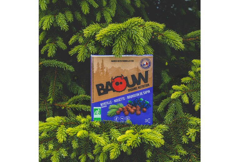 Baouw ?tui 3 barres nutritionnelles bio - Myrtille sauvage - Noisette - Bourgeon de sapin