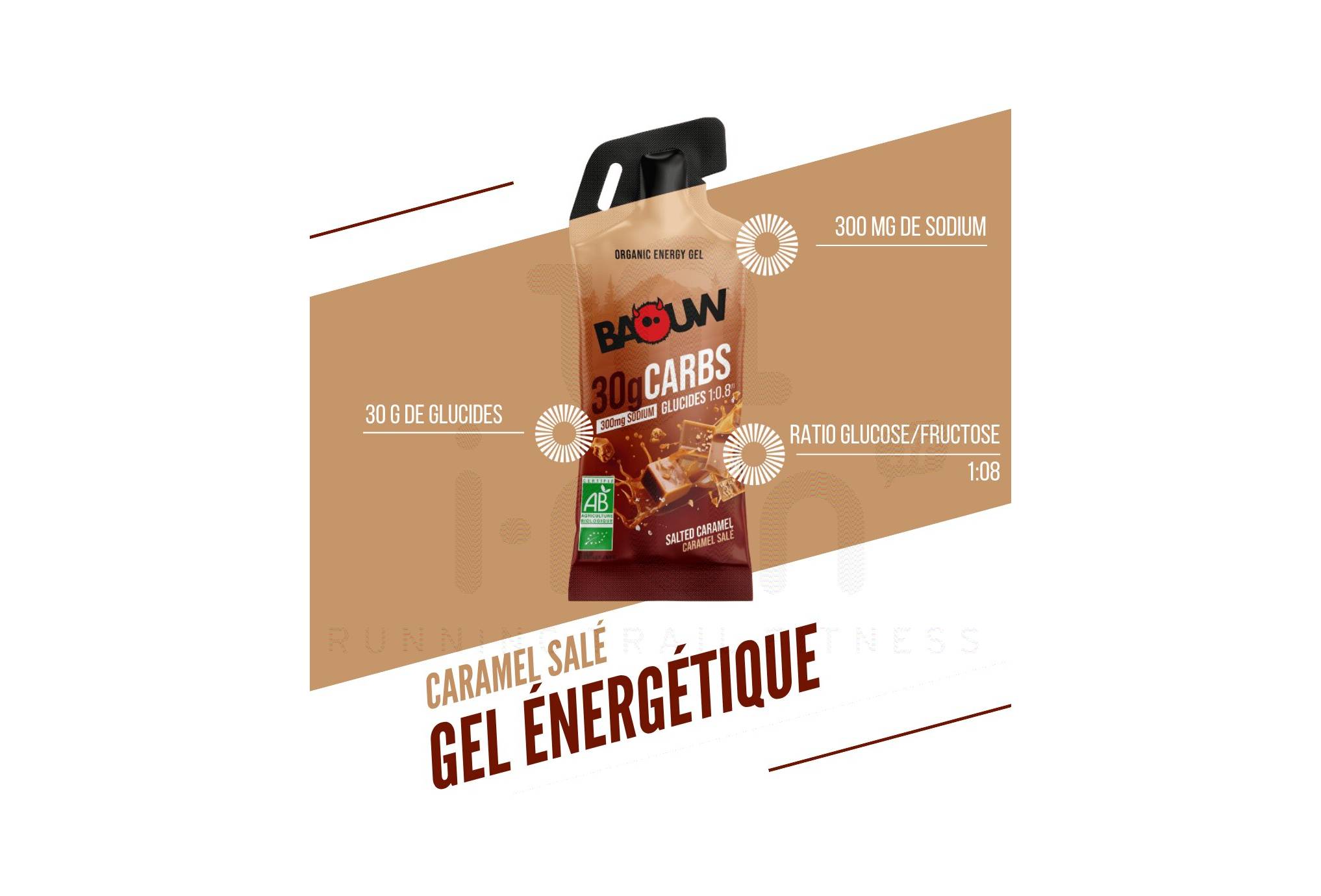 Baouw Gel energ�tico sticks Caramelo salgado