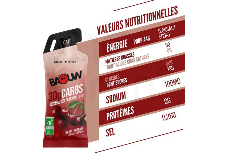 Baouw Gel energ�tico sticks Cereza - Guaran�