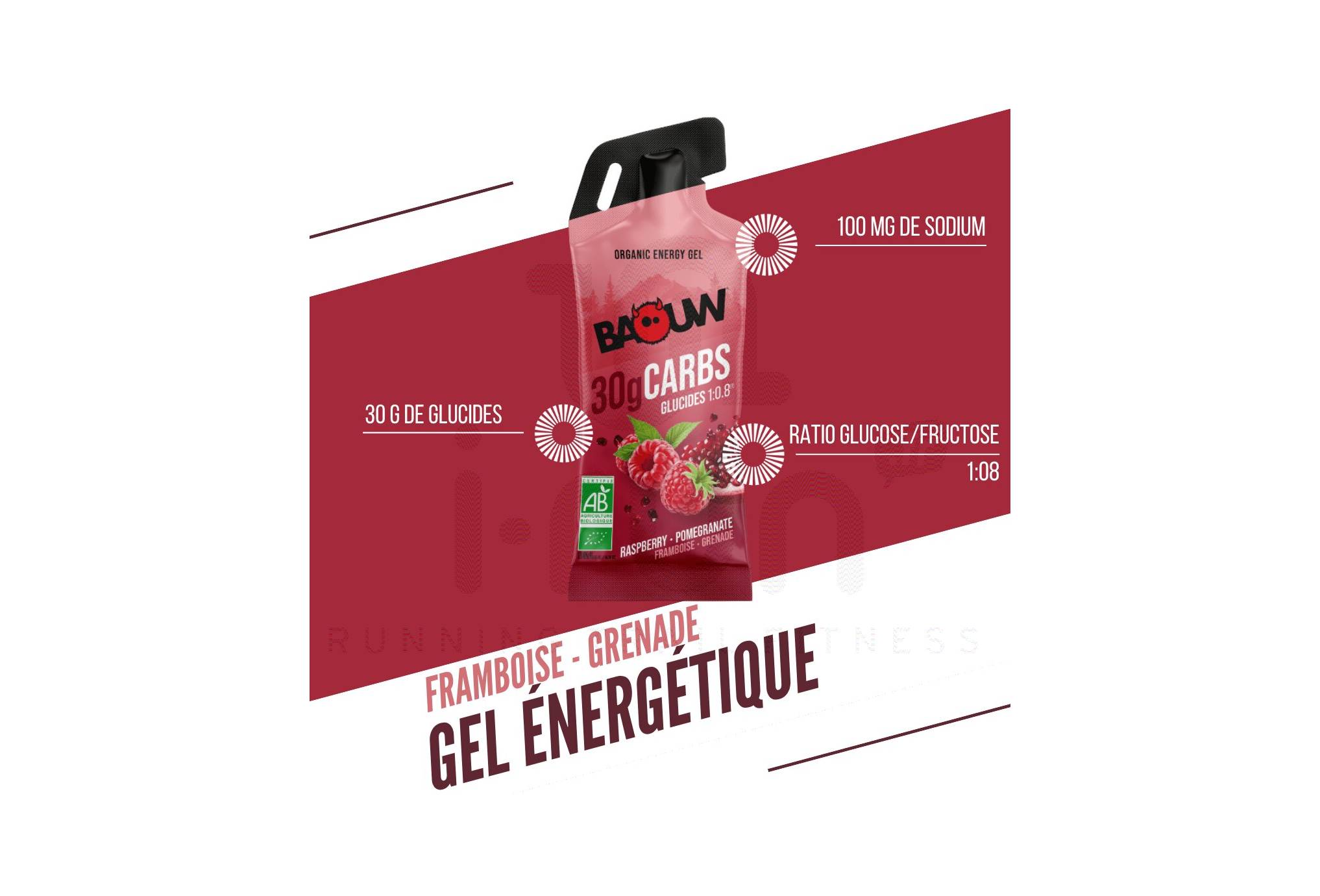 Baouw Energiegel sticks Framboos - Granaatappel