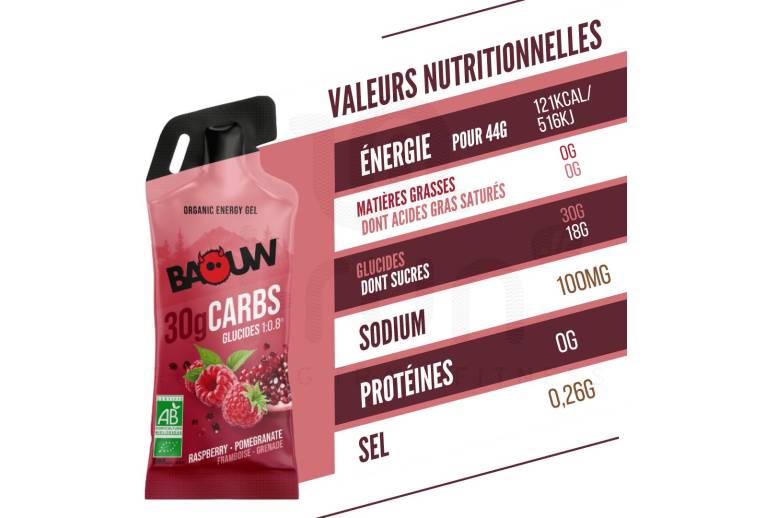 Baouw Energiegel sticks Framboos - Granaatappel