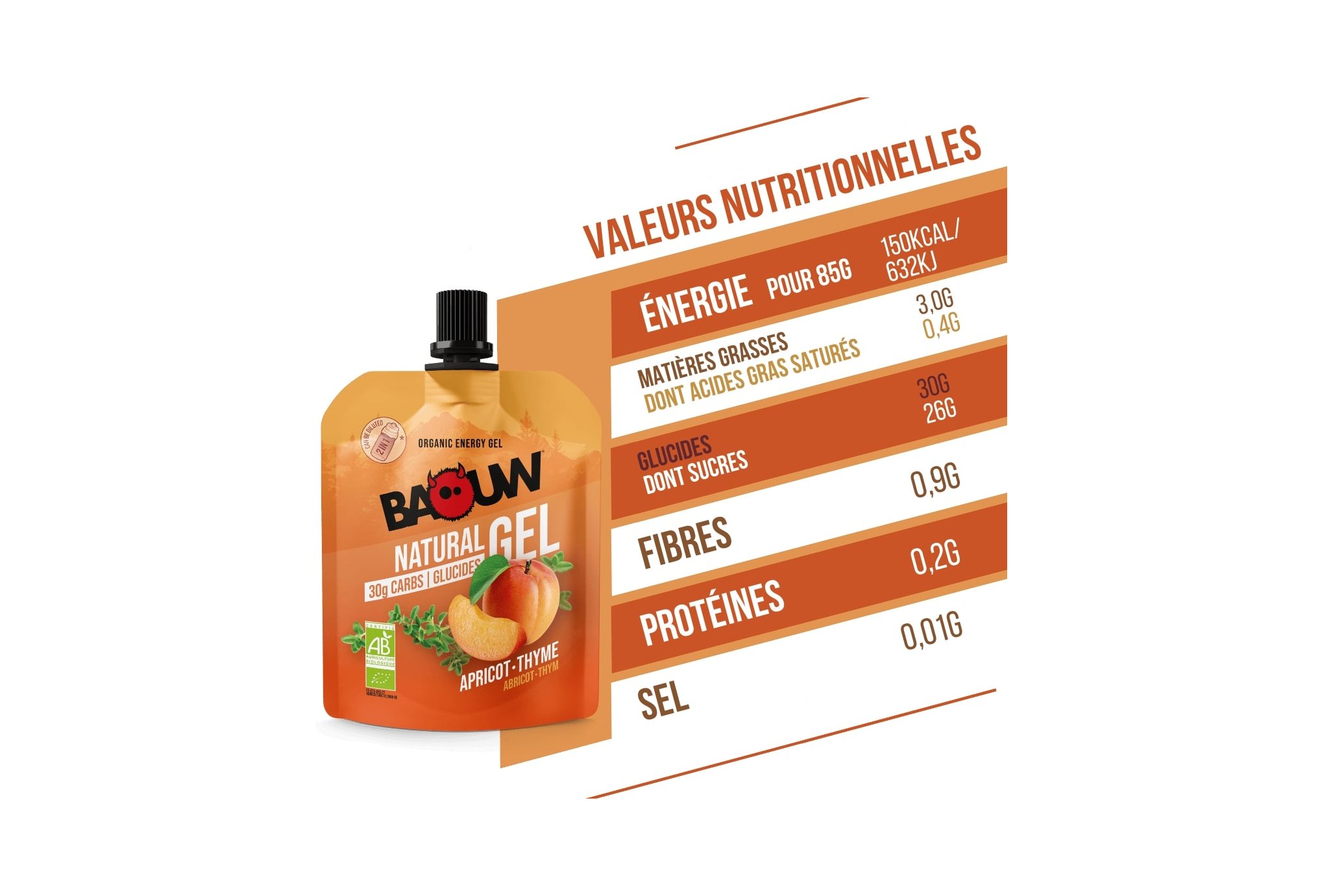 Baouw Organic natural gel - Apricot - Thyme