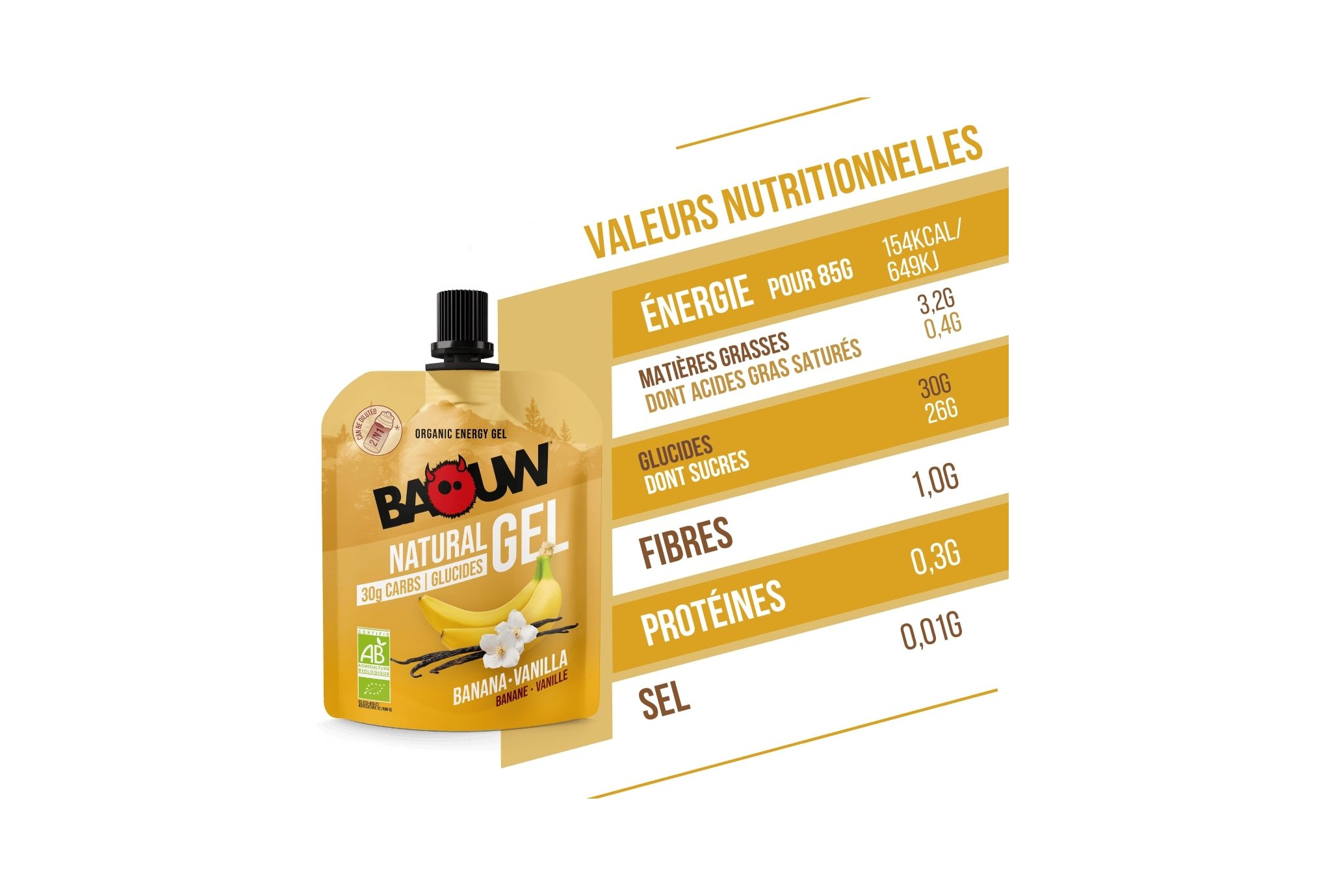 Baouw Organic natural gel - Banana - Vanilla