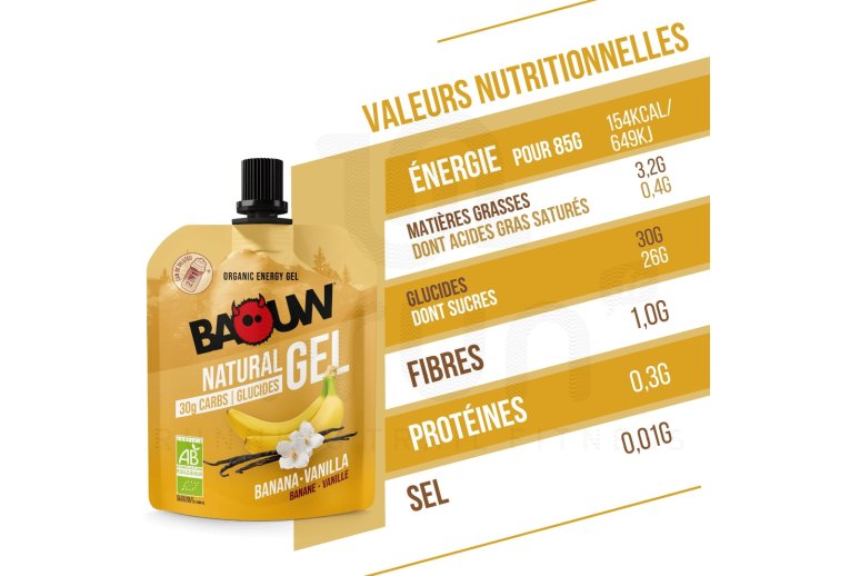 Baouw Gel naturel bio - Banane - Vanille 